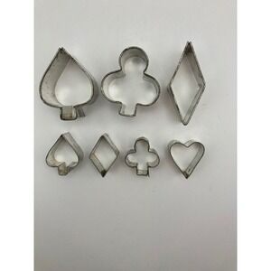 Vintage Card Suit Cookie Cutters Set of 7 Spade Club Diamond Heart Baking‎